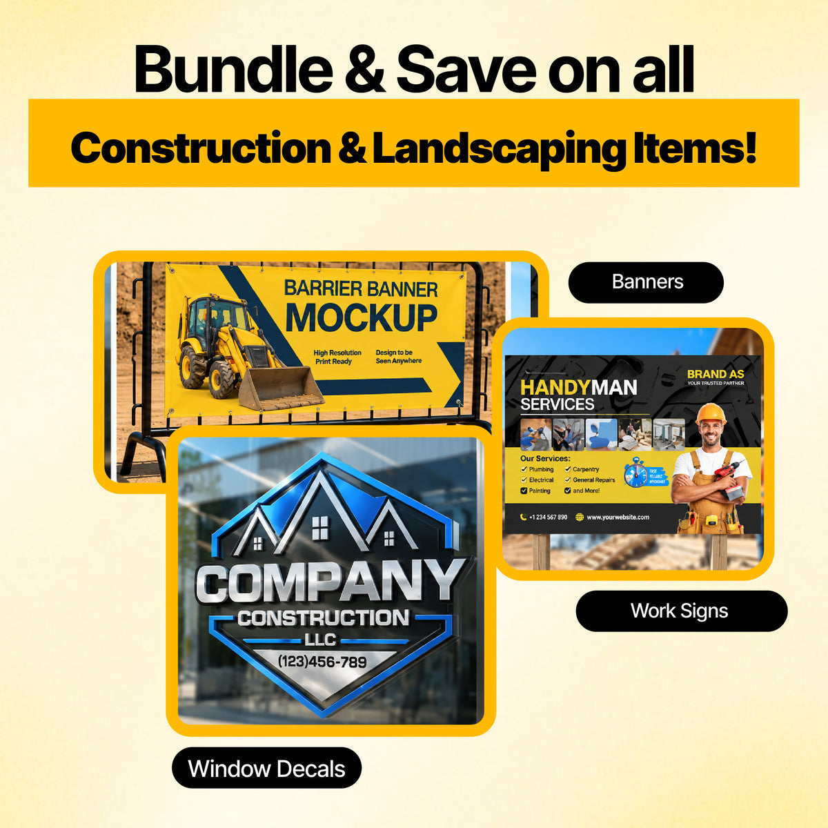 Custom Construction & Landscaping Marketing Bundle