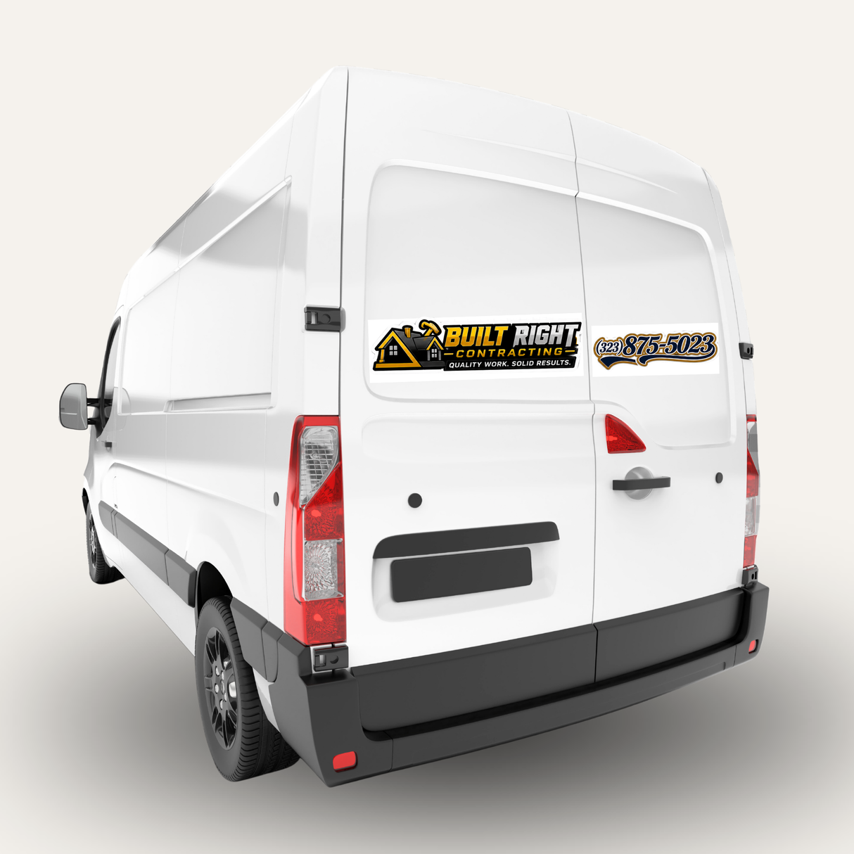 Tailgate Car Decals - Logo & Phone Number