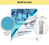 10ft Inline Trade Show Booth – Modular Display with LED Lights, Monitor Mount & Counter