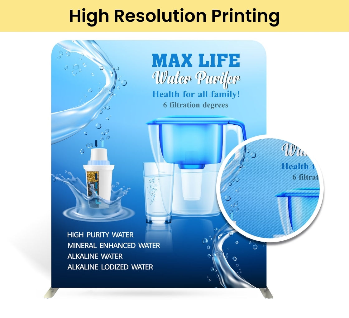 10ft Inline Trade Show Booth – Portable Backwall Display with LED Lights & Counter