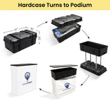 10ft Inline Trade Show Booth – Modular Display with LED Lights, Monitor Mount & Counter