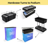 20ft Inline Trade Show Booth – Modular Fabric Display with Podium, Shelves & LED Lights