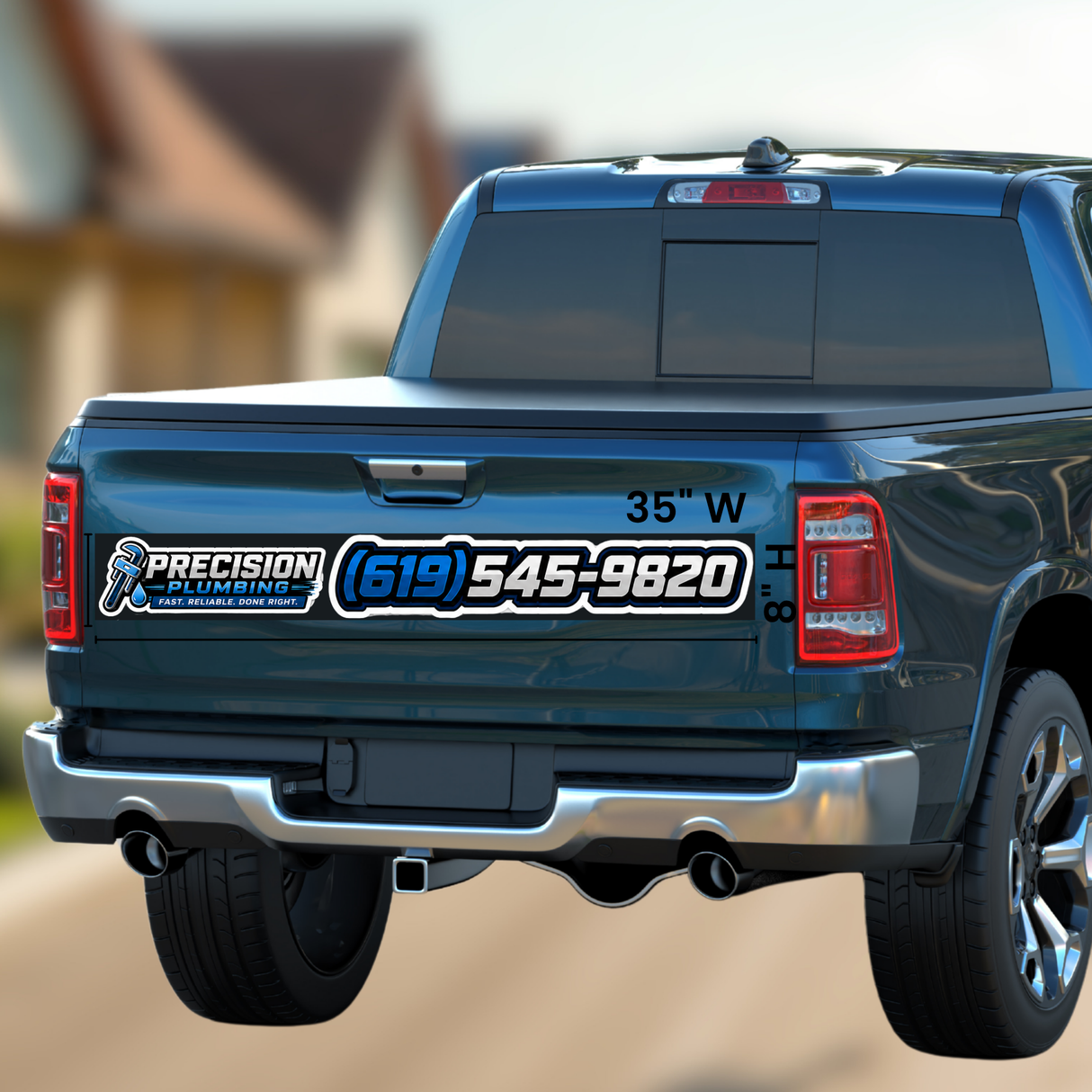 Tailgate Car Decals - Logo & Phone Number