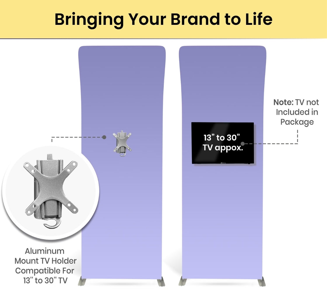 20ft Inline Trade Show Booth – Modular Fabric Display with Podium, Shelves & LED Lights