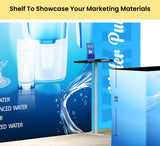 10ft Inline Trade Show Booth – Portable Backwall Display with LED Lights & Counter