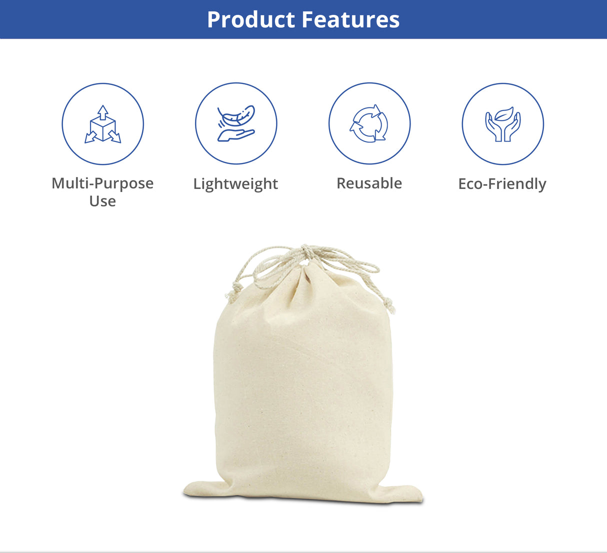 Canvas Drawstring Bags - Non Printed