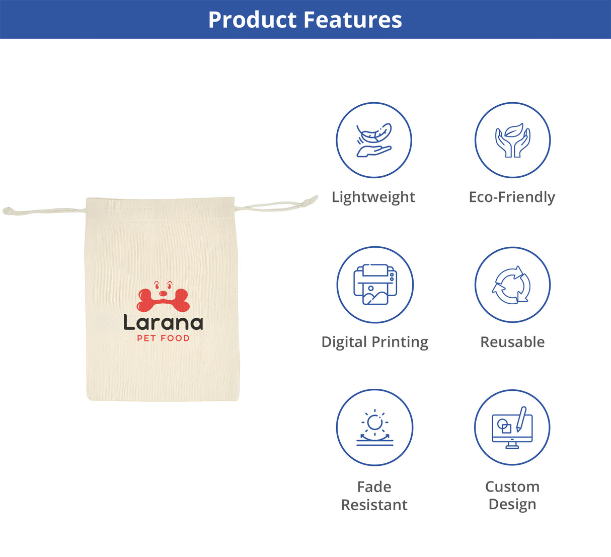 Canvas Drawstring Bags - Printed