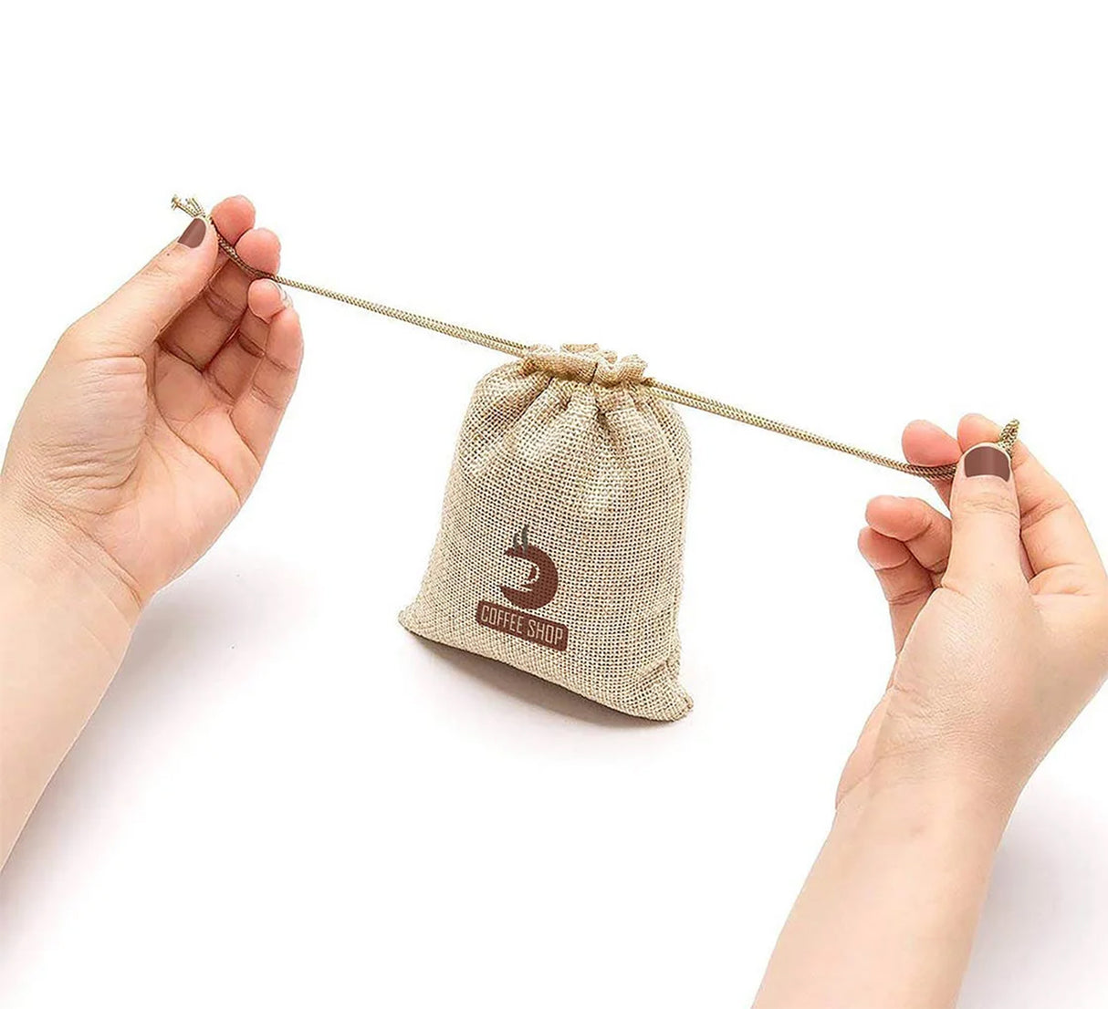 Jute Drawstring Bags - Printed