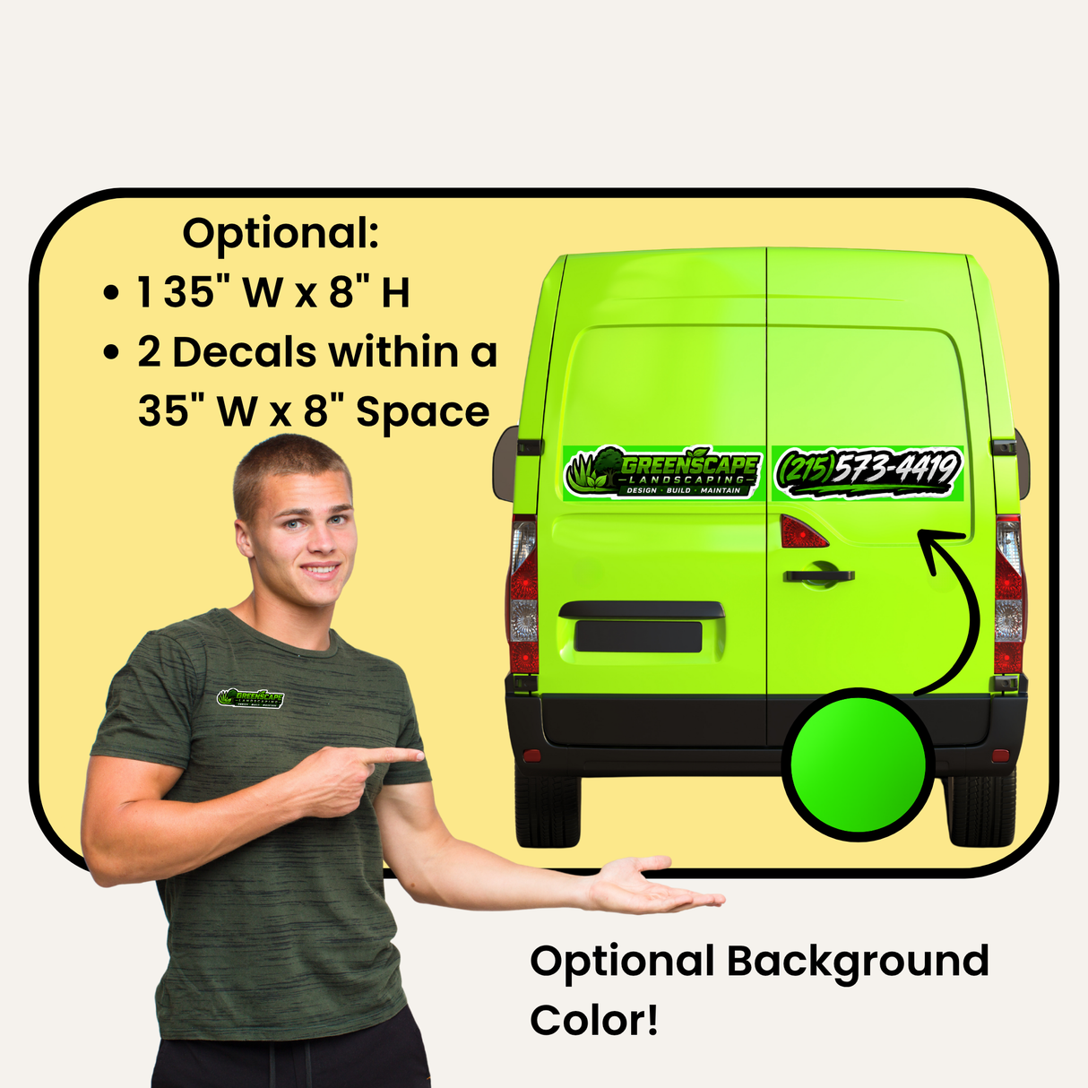 Tailgate Car Decals - Logo & Phone Number